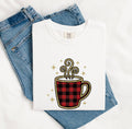 Buffalo Plaid Coffee Shirt, Coffee Lover Tee, Cozy Coffee Tee