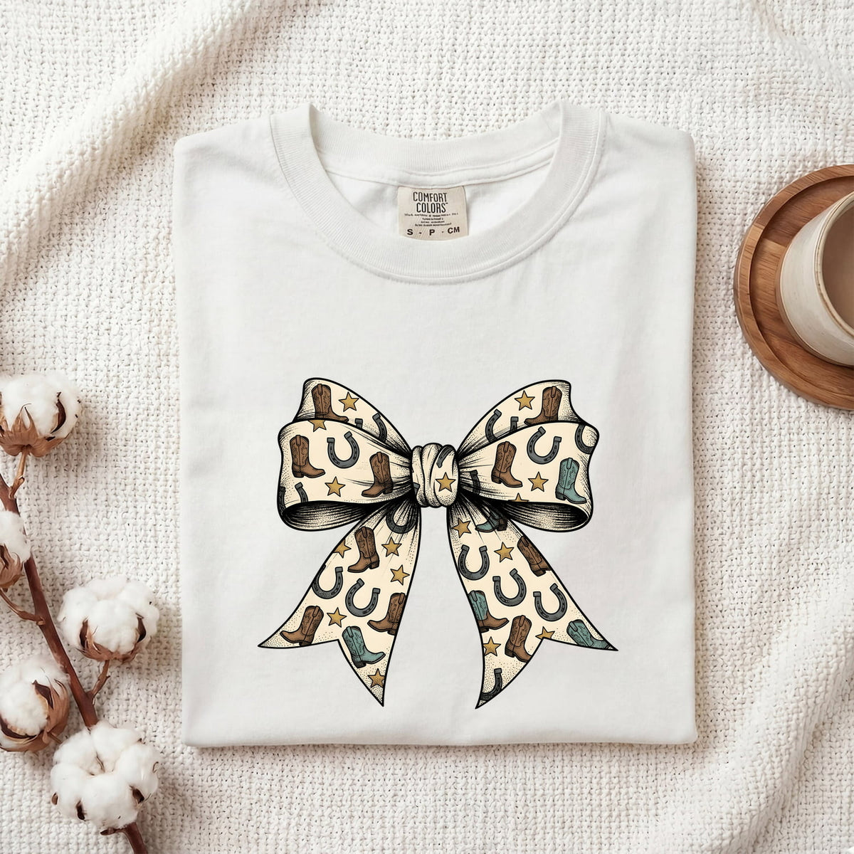 Western Bow Shirt, Horseshoe Graphic Tee, Country Girl Shirt