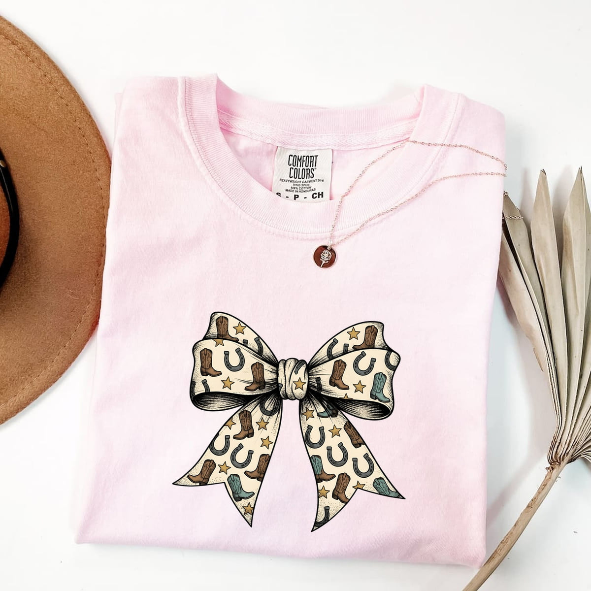 Western Bow Shirt, Horseshoe Graphic Tee, Country Girl Shirt