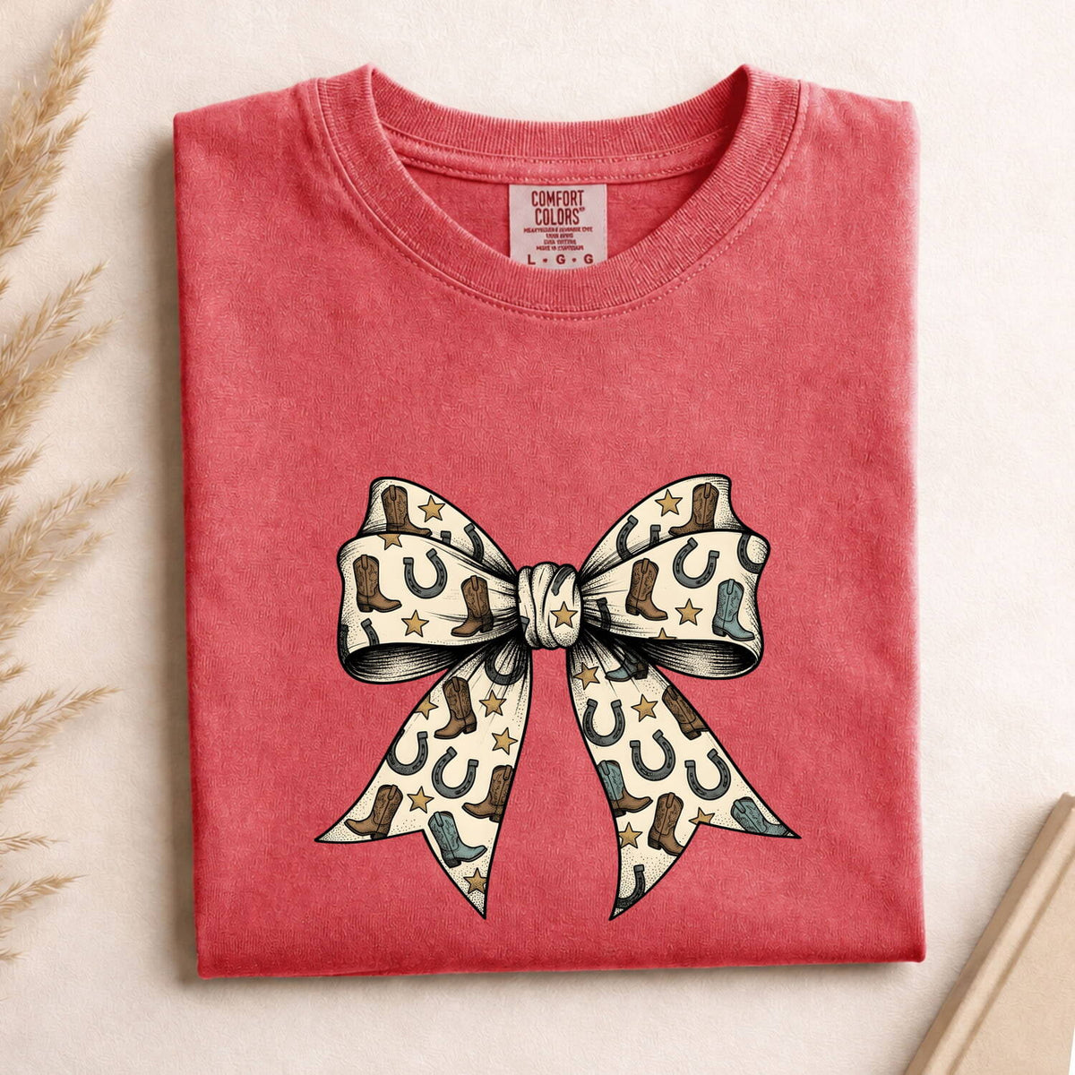 Western Bow Shirt, Horseshoe Graphic Tee, Country Girl Shirt