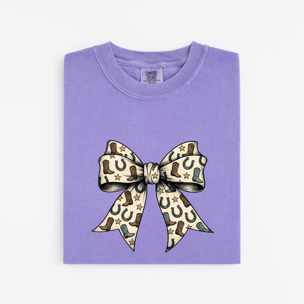 Western Bow Shirt, Horseshoe Graphic Tee, Country Girl Shirt