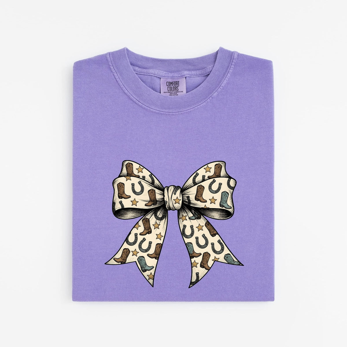 Western Bow Shirt, Horseshoe Graphic Tee, Country Girl Shirt