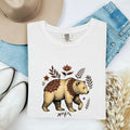 Bear Shirt, Floral Wildlife Graphic Tee, Nature Lover Gift