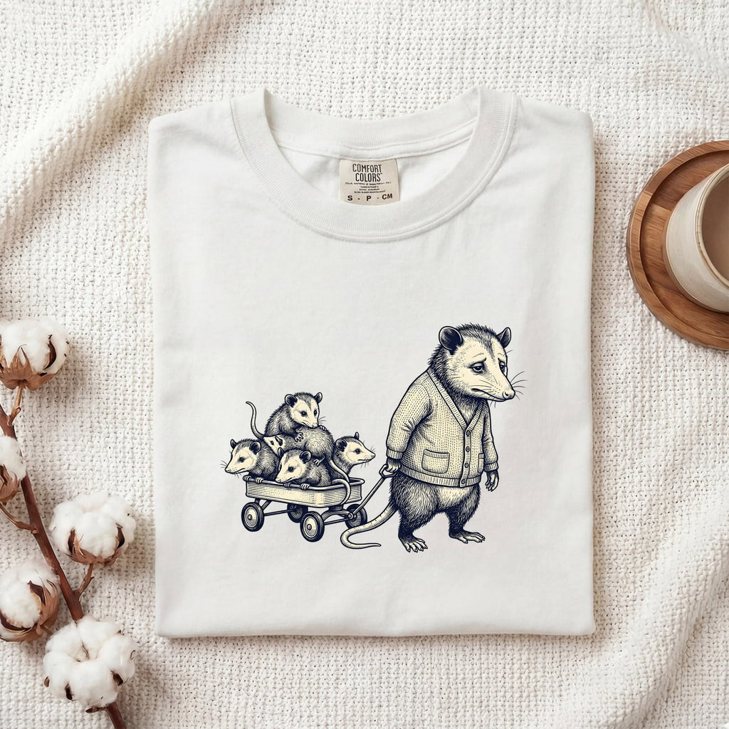 Possum Shirt, Funny Opossum Graphic Tee, Tired Parent Shirt