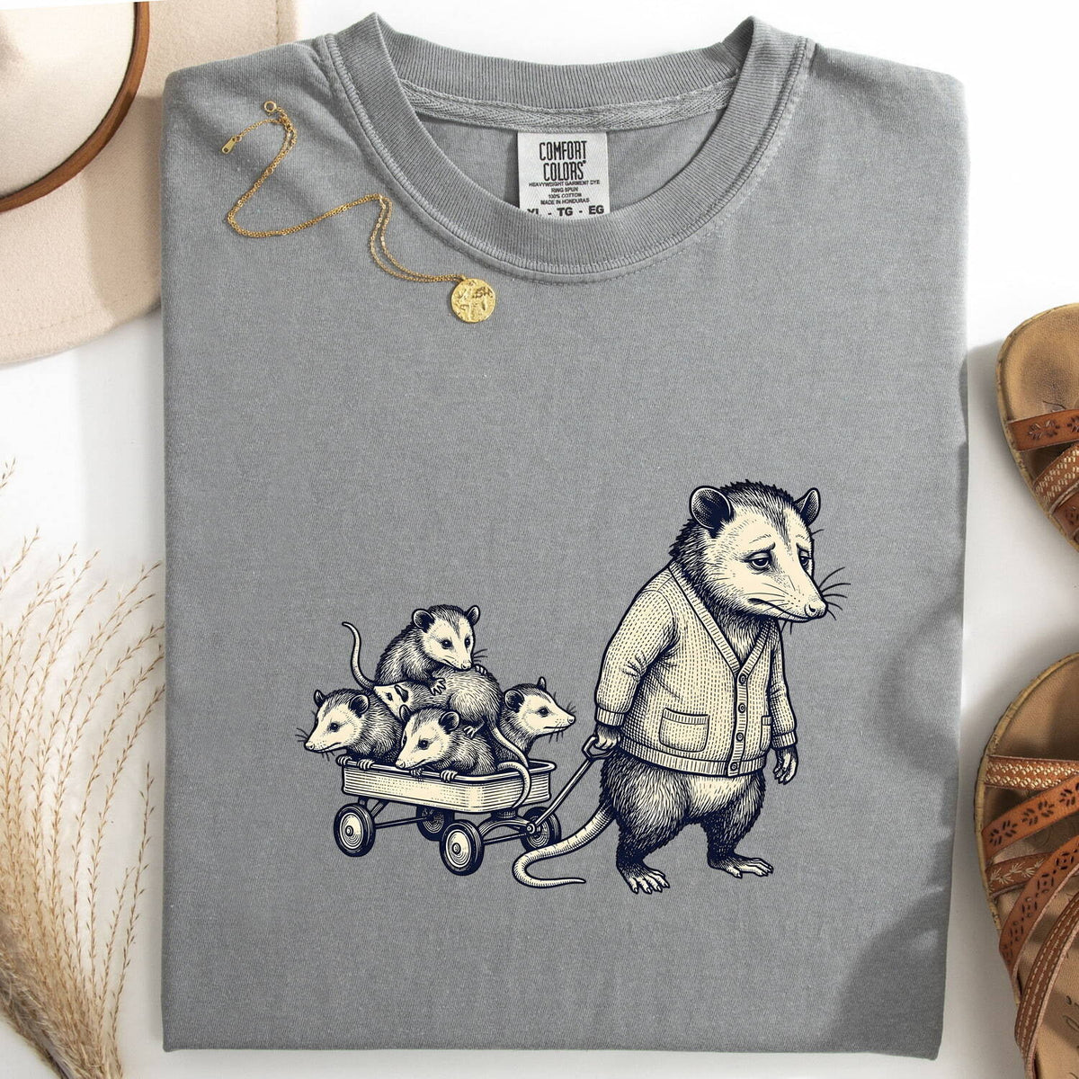 Possum Shirt, Funny Opossum Graphic Tee, Tired Parent Shirt