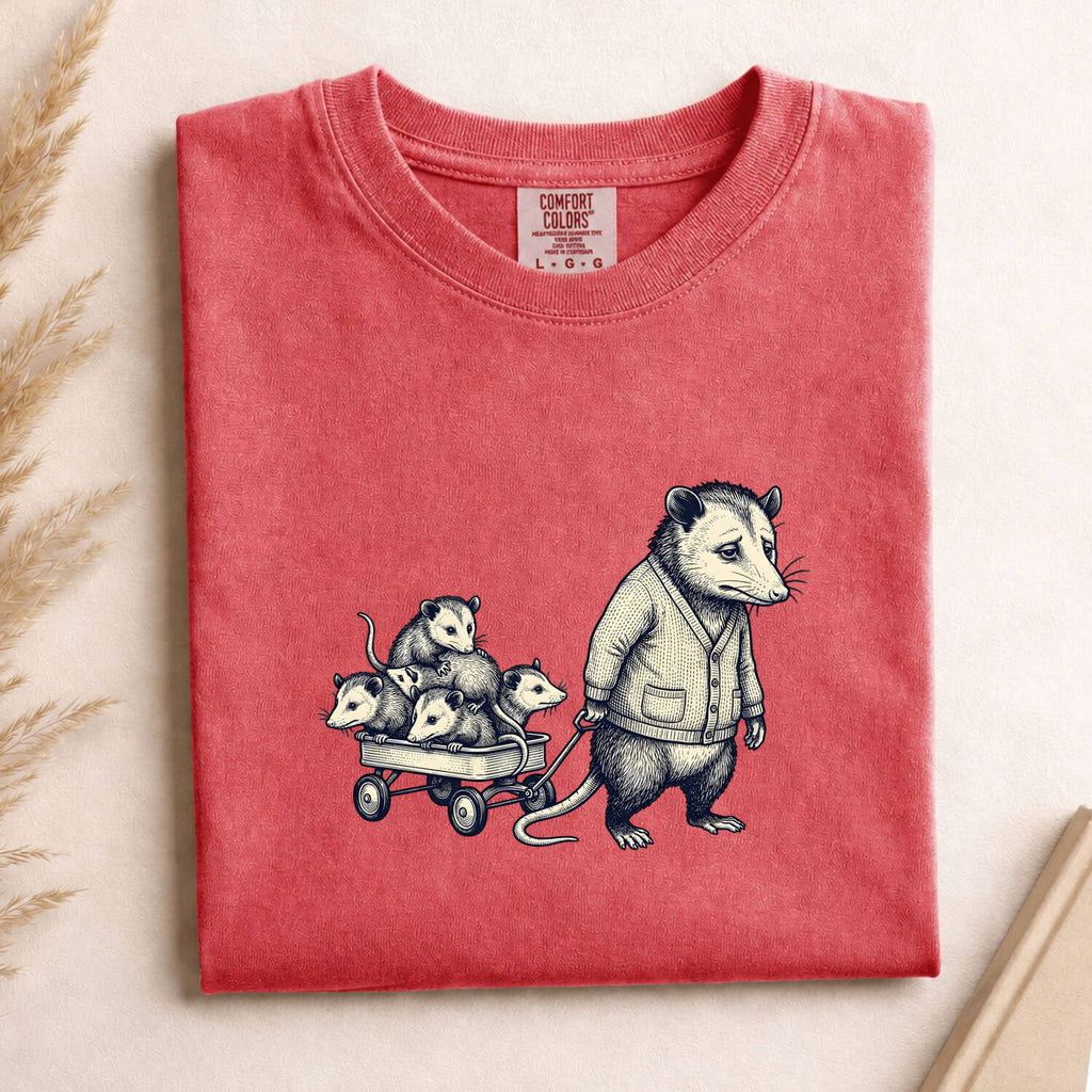 Possum Shirt, Funny Opossum Graphic Tee, Tired Parent Shirt
