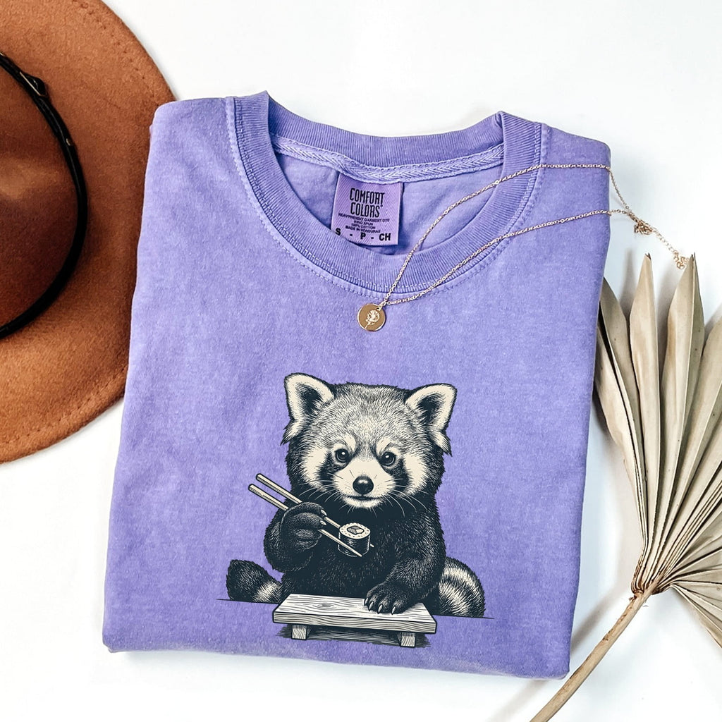 Red Panda Sushi Shirt, Sushi Lover Tee, Funny Foodie Shirt