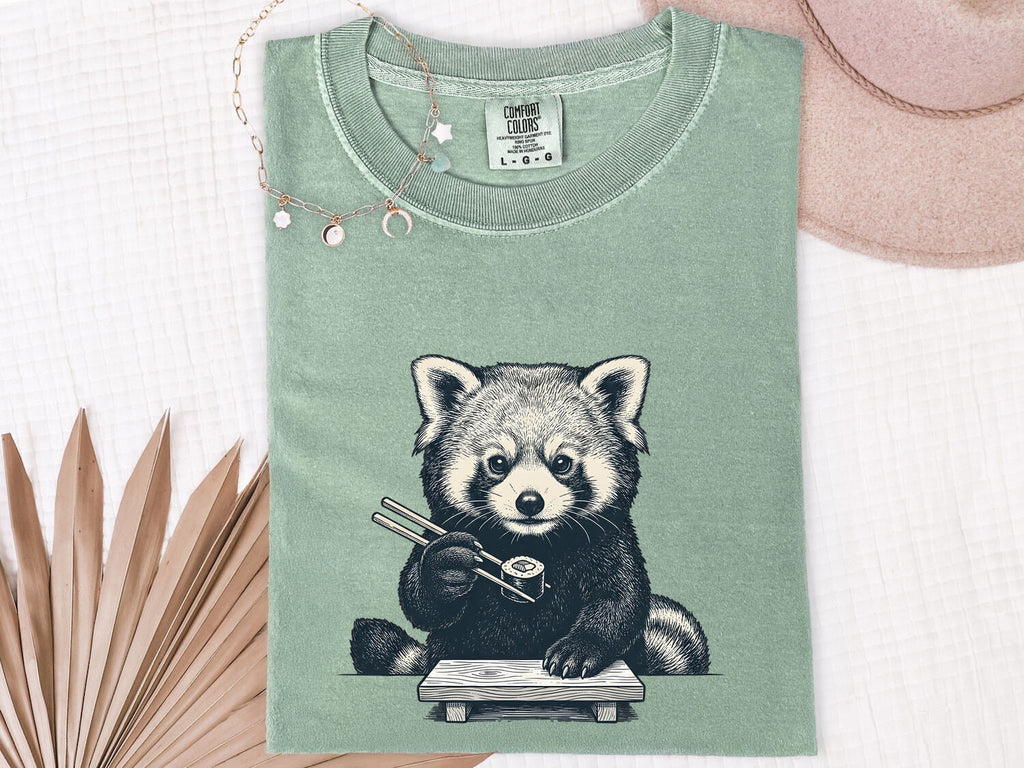 Red Panda Sushi Shirt, Sushi Lover Tee, Funny Foodie Shirt