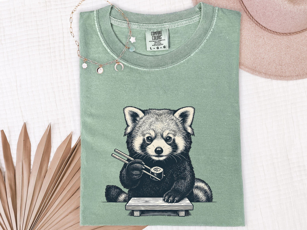Red Panda Sushi Shirt, Sushi Lover Tee, Funny Foodie Shirt