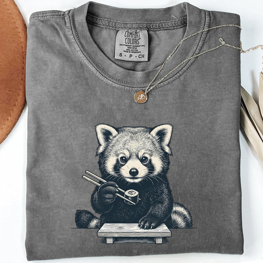Red Panda Sushi Shirt, Sushi Lover Tee, Funny Foodie Shirt