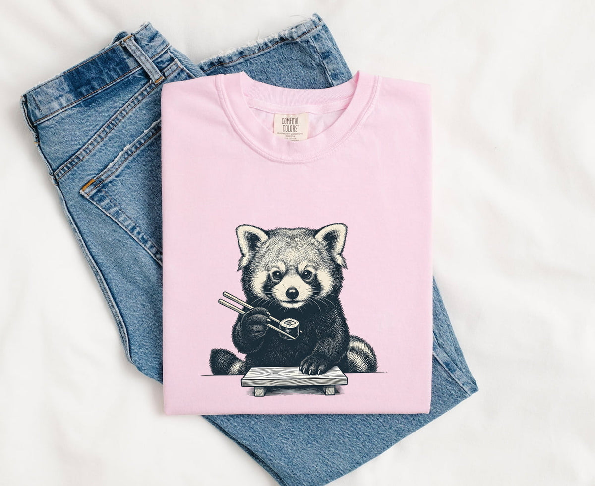 Red Panda Sushi Shirt, Sushi Lover Tee, Funny Foodie Shirt