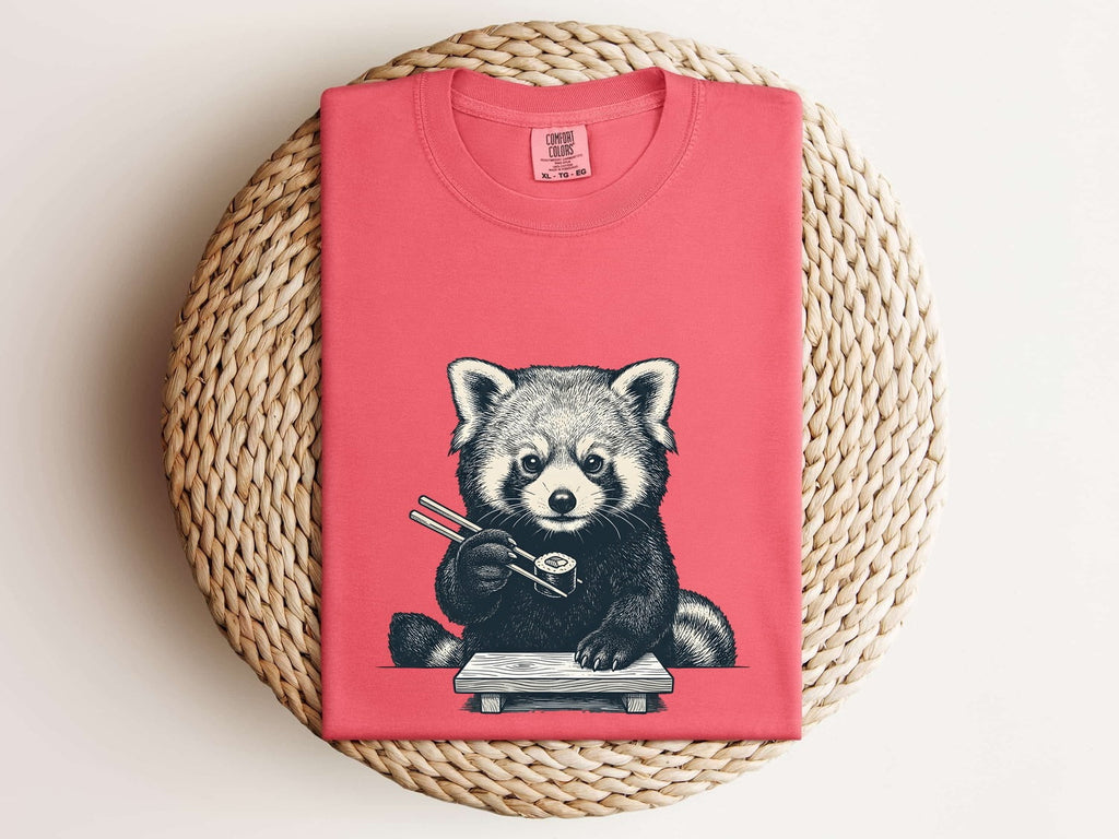Red Panda Sushi Shirt, Sushi Lover Tee, Funny Foodie Shirt