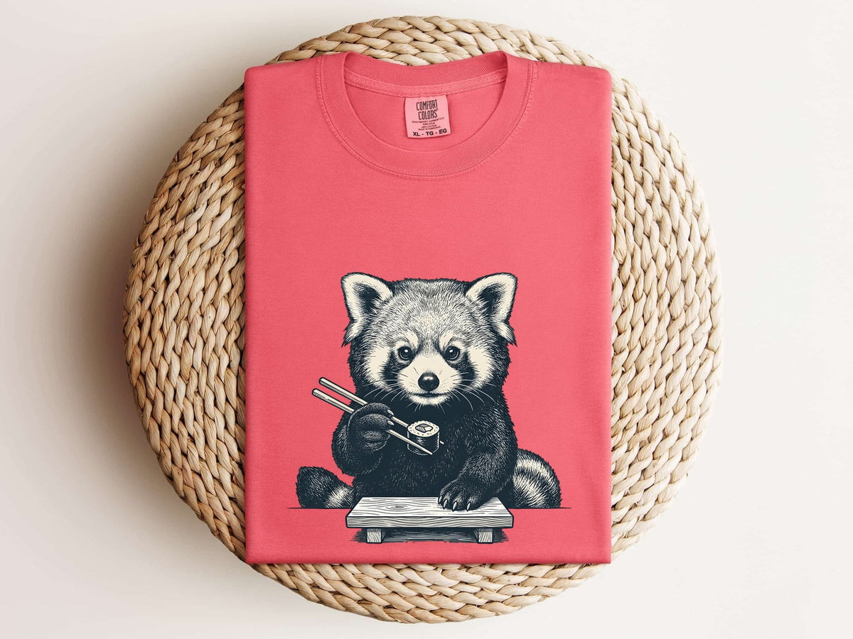 Red Panda Sushi Shirt, Sushi Lover Tee, Funny Foodie Shirt