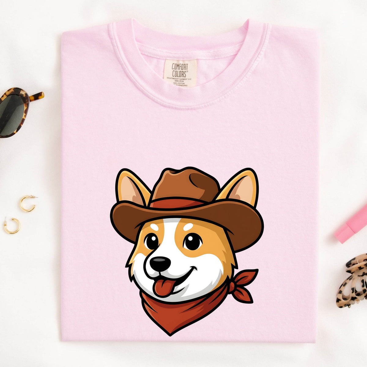 Cowboy Corgi Shirt, Western Dog Lover Tee, Corgi Mom Gift