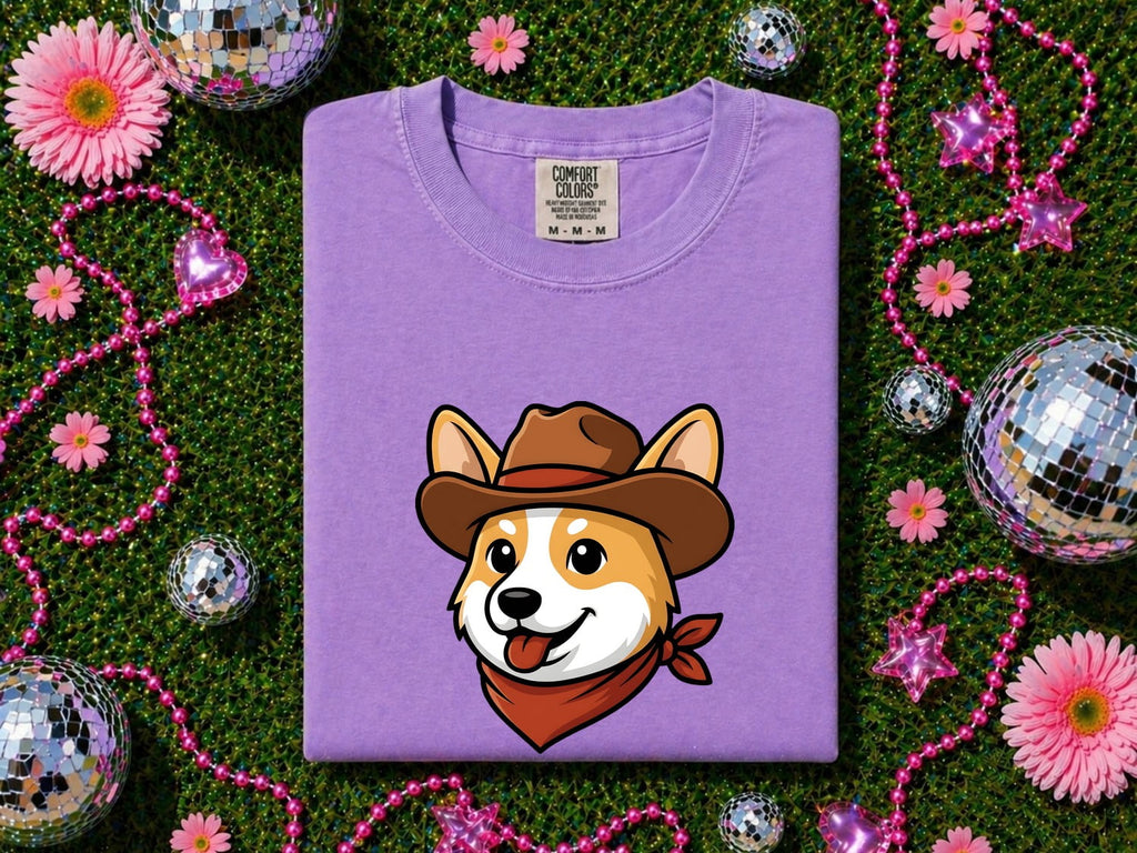 Cowboy Corgi Shirt, Western Dog Lover Tee, Corgi Mom Gift