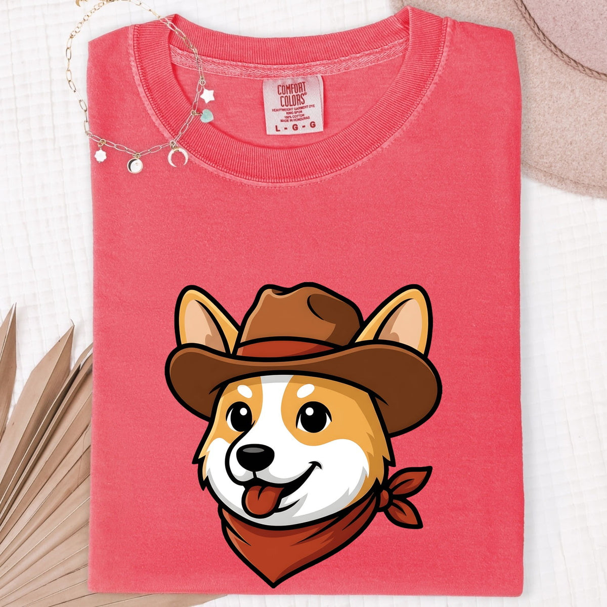 Cowboy Corgi Shirt, Western Dog Lover Tee, Corgi Mom Gift