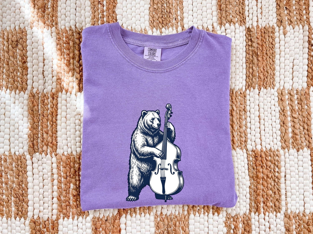 Bear Playing Bass Shirt, Vintage Musician Tee, Bass Player Gift