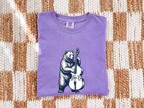 Bear Playing Bass Shirt, Vintage Musician Tee, Bass Player Gift