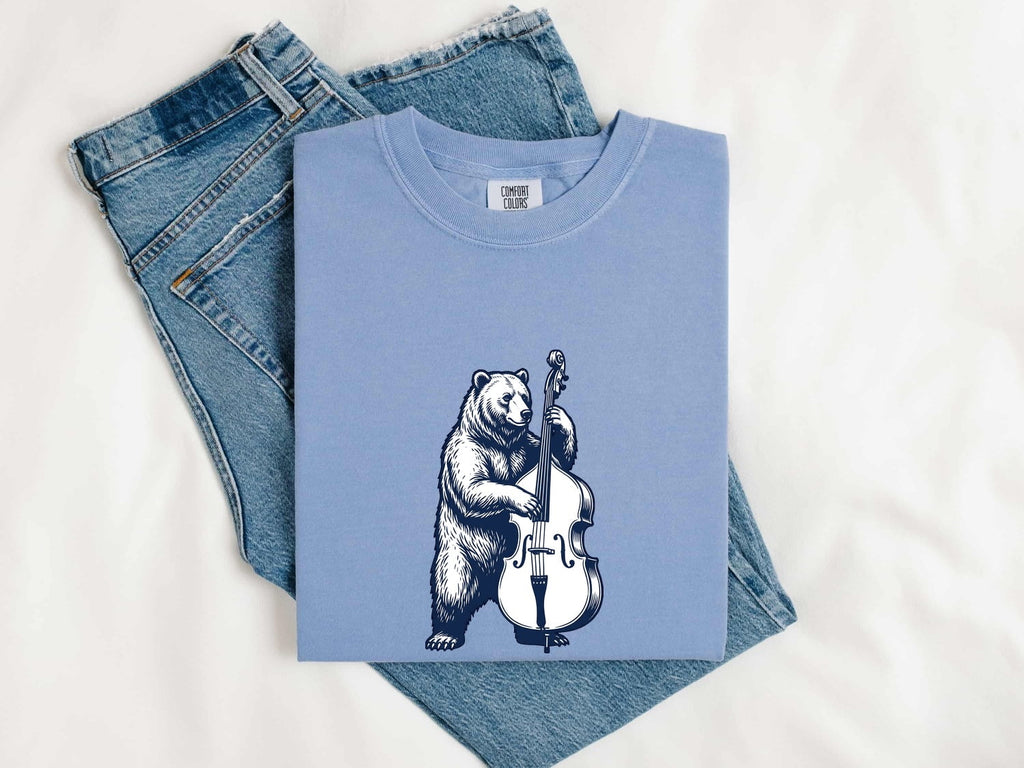 Bear Playing Bass Shirt, Vintage Musician Tee, Bass Player Gift