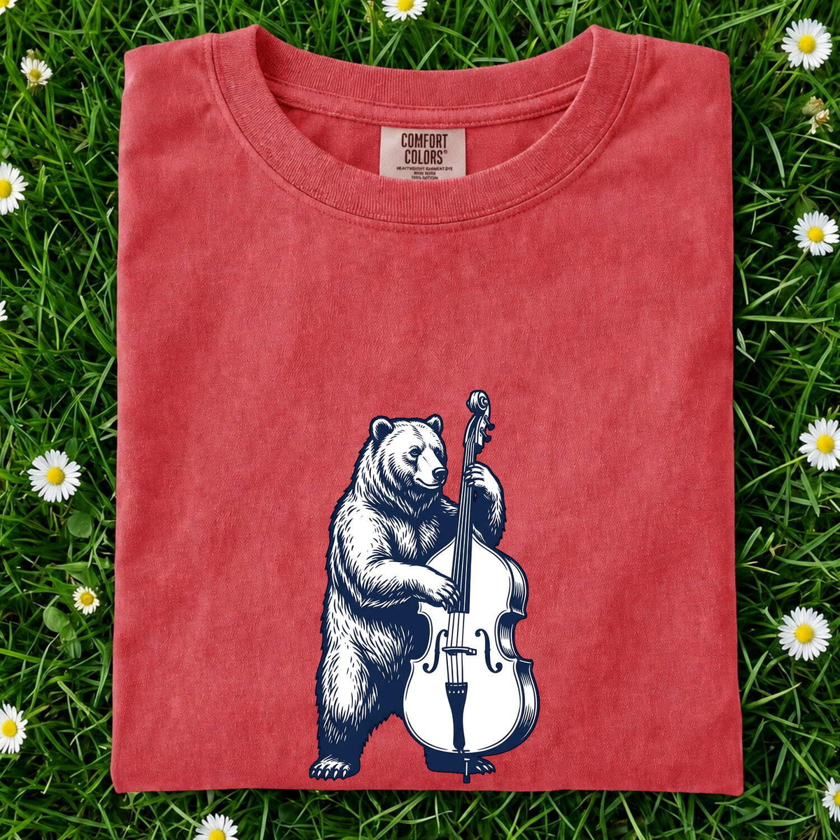 Bear Playing Bass Shirt, Vintage Musician Tee, Bass Player Gift