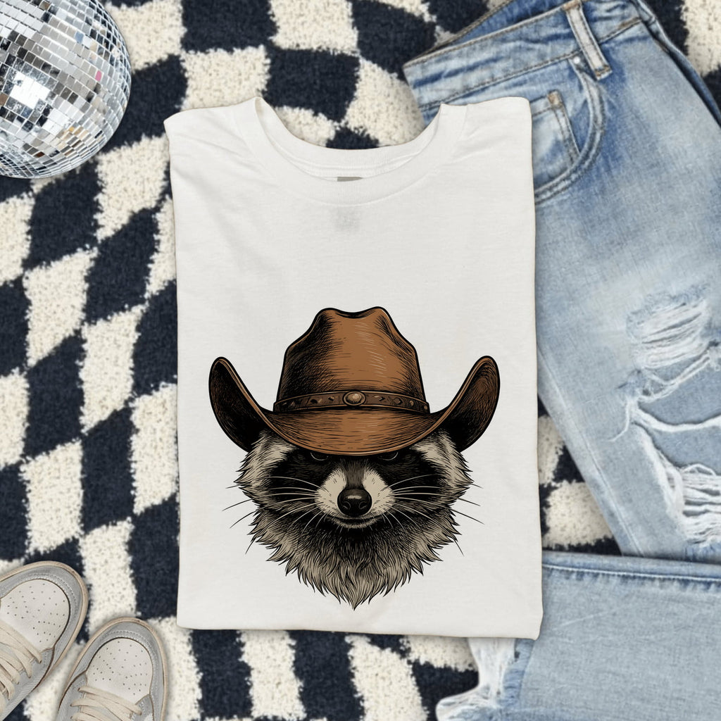 Cowboy Raccoon Shirt, Funny Trash Panda Tee, Western Animal Tee