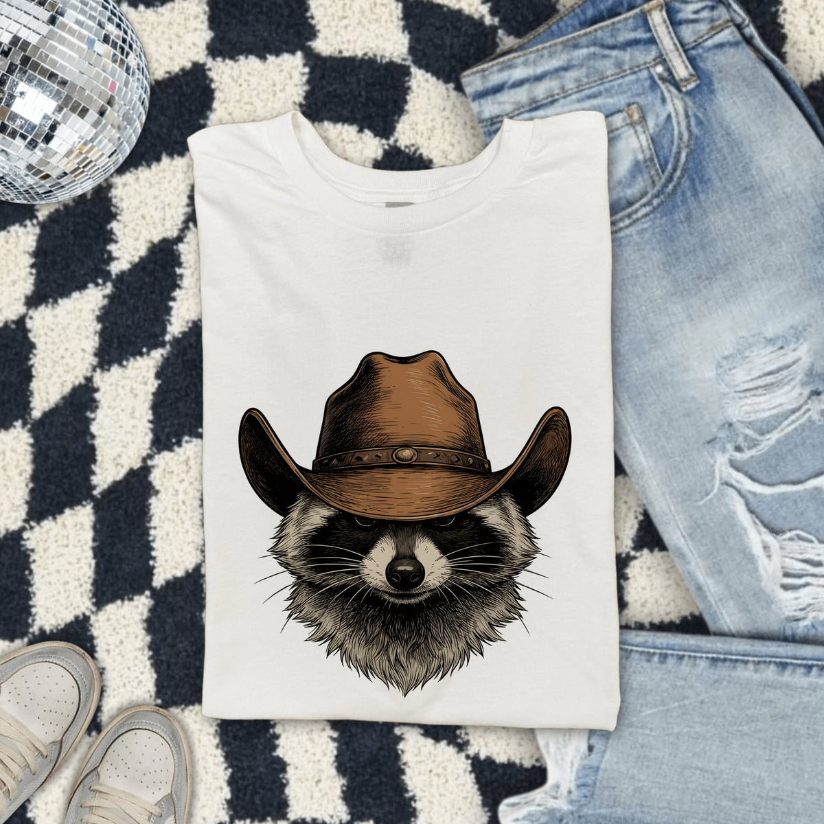 Cowboy Raccoon Shirt, Funny Trash Panda Tee, Western Animal Tee