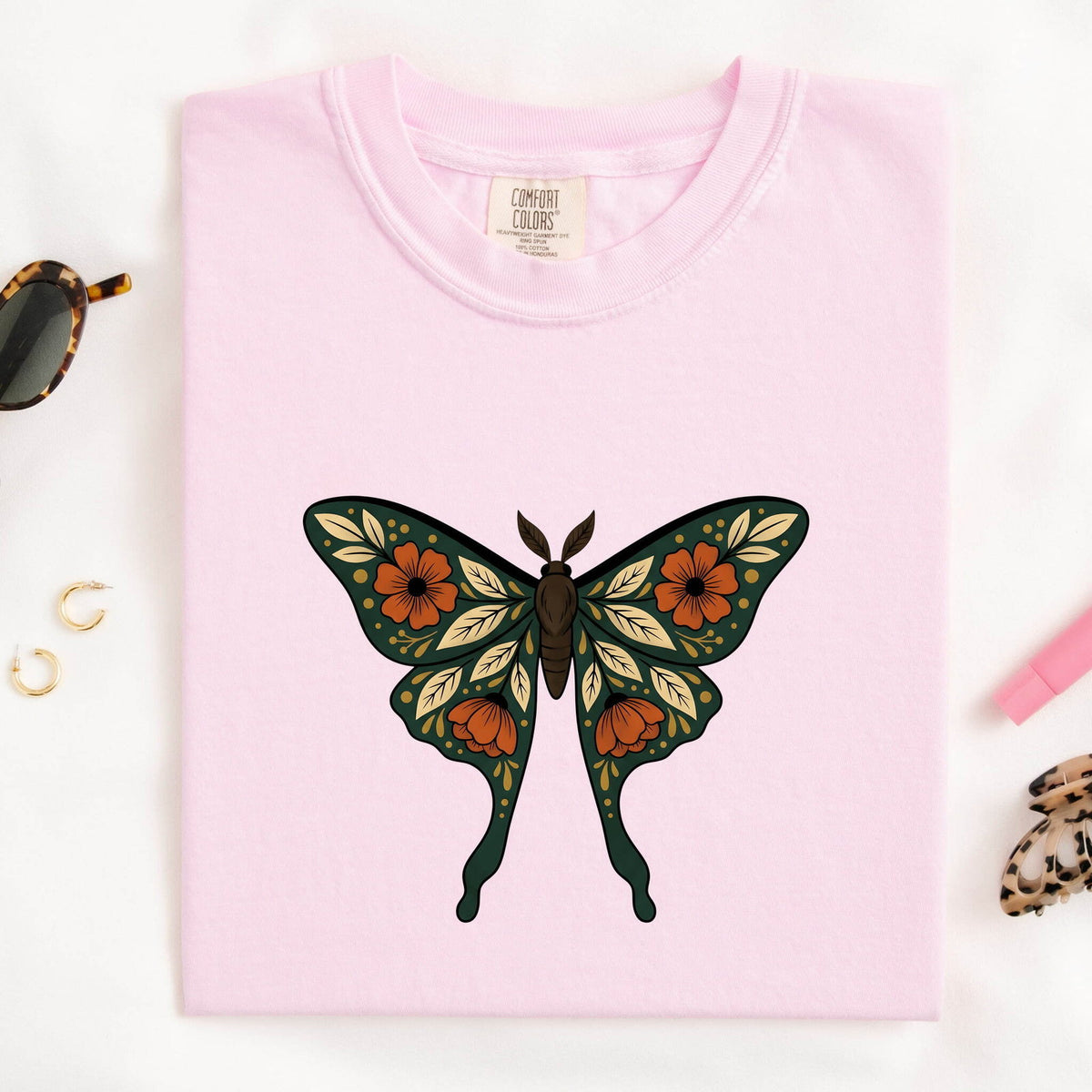 Floral Butterfly Shirt, Butterfly Lover Gift, Botanical Graphic Tee