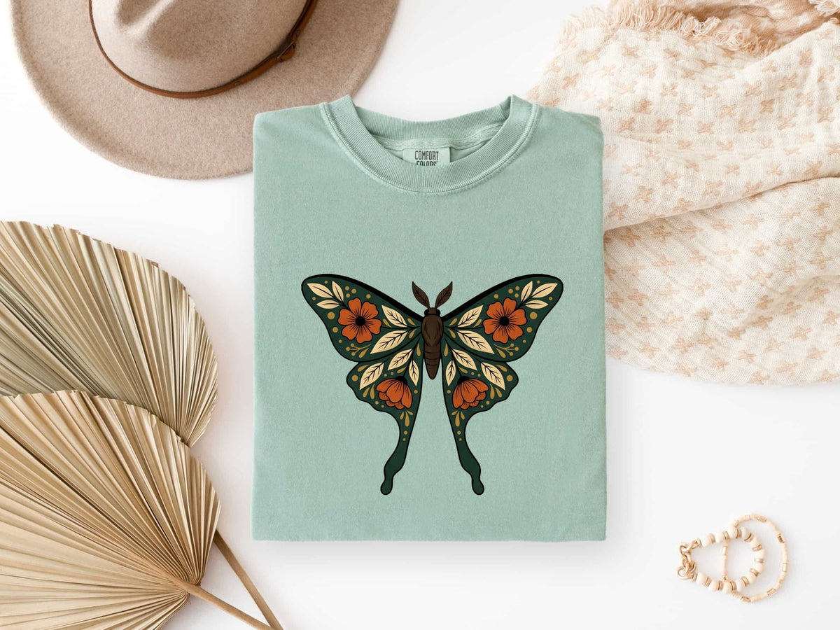 Floral Butterfly Shirt, Butterfly Lover Gift, Botanical Graphic Tee