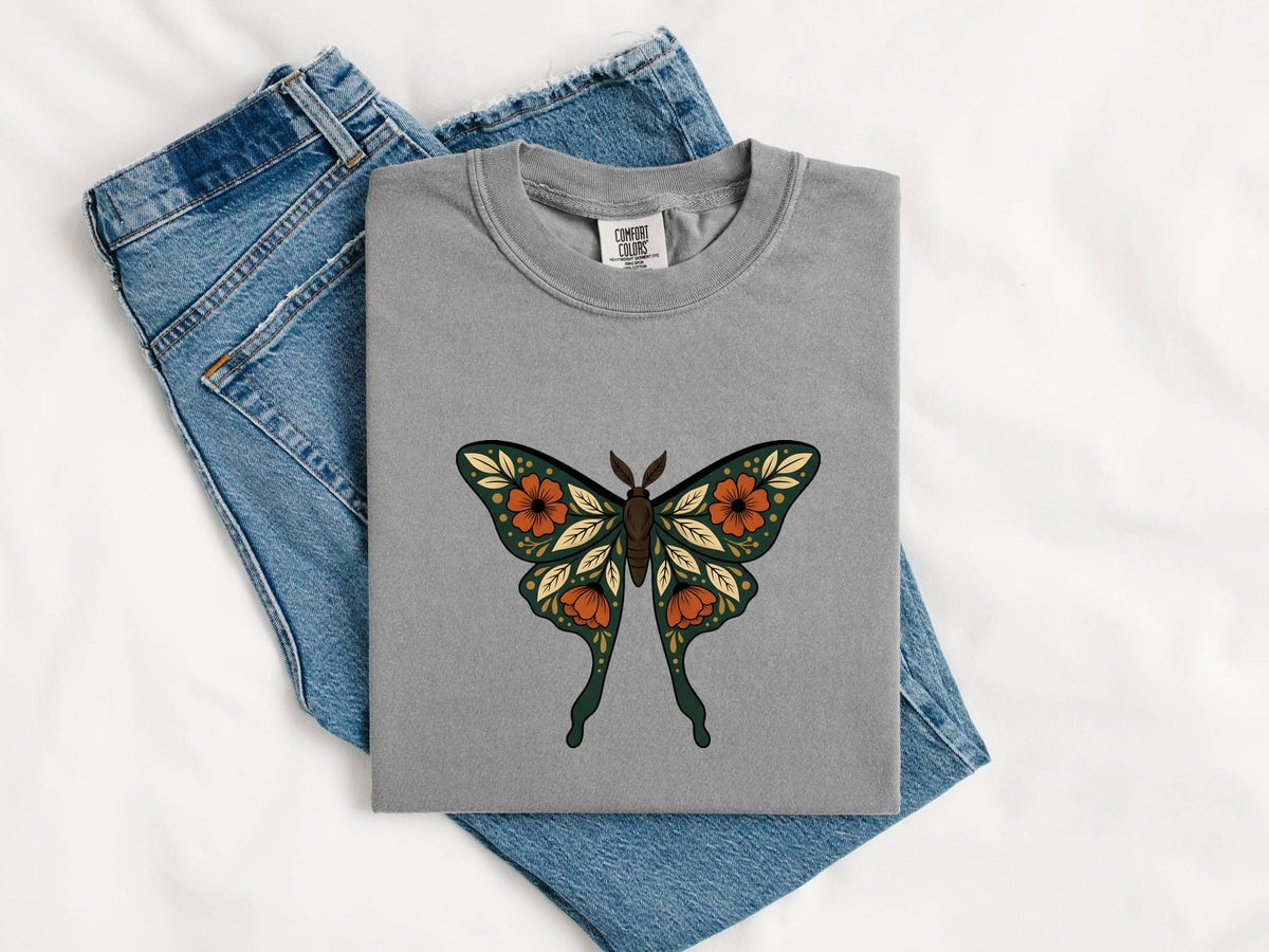 Floral Butterfly Shirt, Butterfly Lover Gift, Botanical Graphic Tee