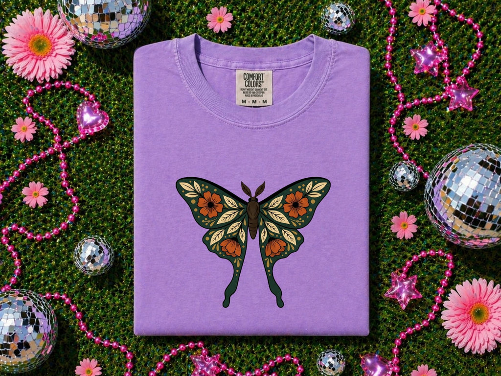 Floral Butterfly Shirt, Butterfly Lover Gift, Botanical Graphic Tee