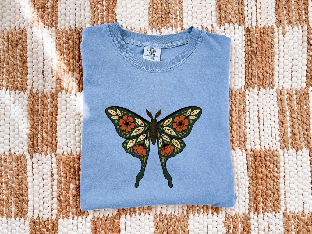 Floral Butterfly Shirt, Butterfly Lover Gift, Botanical Graphic Tee