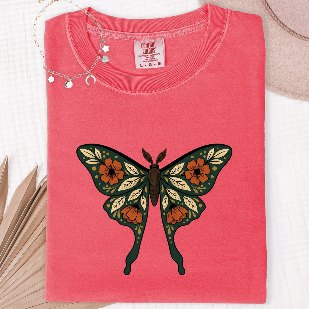 Floral Butterfly Shirt, Butterfly Lover Gift, Botanical Graphic Tee