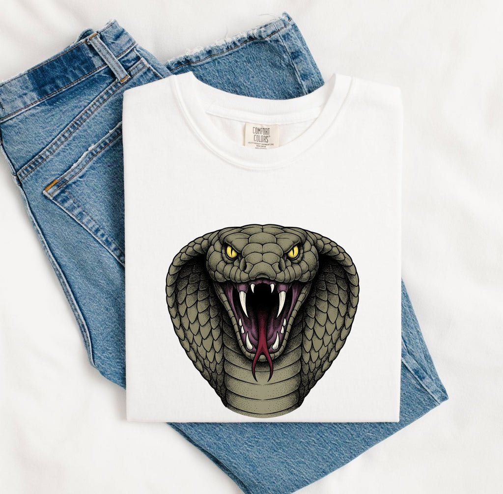 Cobra Snake Shirt, Reptile Lover Tee, Fierce Snake Graphic Tee