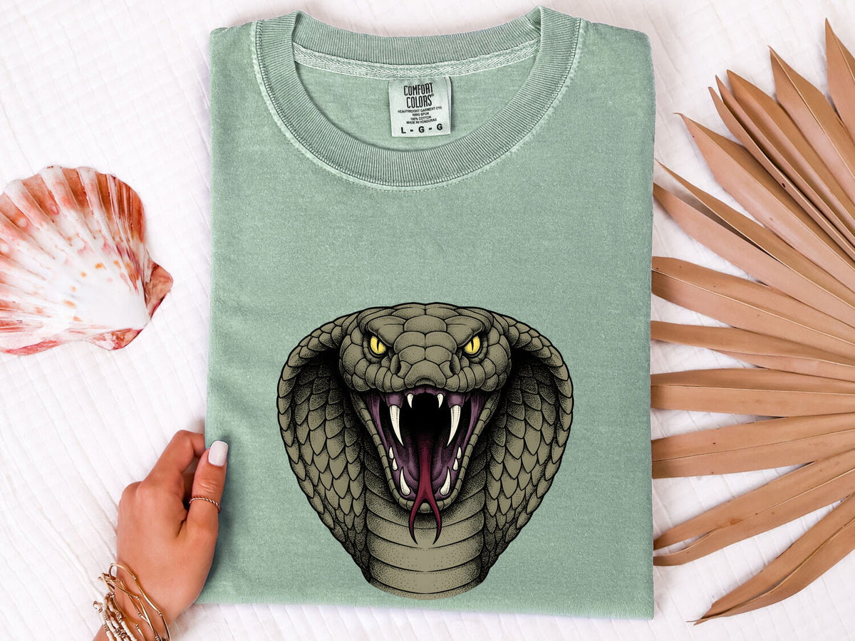 Cobra Snake Shirt, Reptile Lover Tee, Fierce Snake Graphic Tee