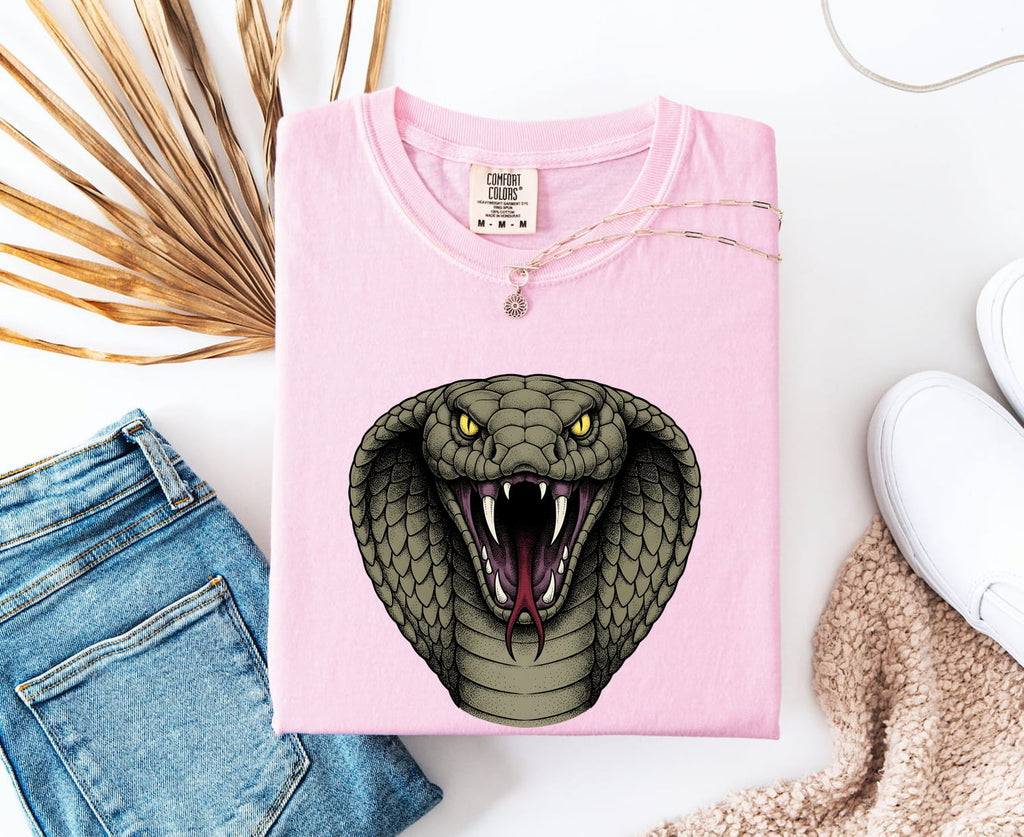 Cobra Snake Shirt, Reptile Lover Tee, Fierce Snake Graphic Tee