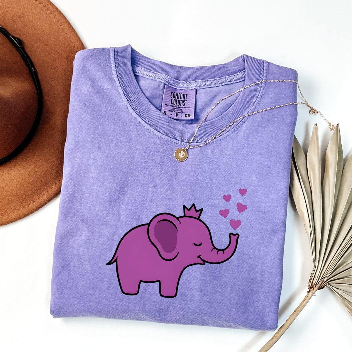 Cute Elephant Shirt with Hearts, Elephant Lover Gift, Love Graphic Tee
