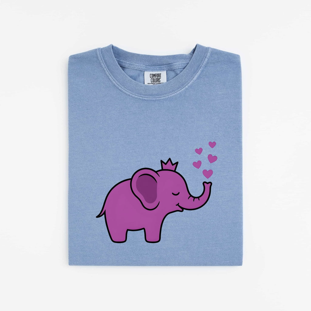 Cute Elephant Shirt with Hearts, Elephant Lover Gift, Love Graphic Tee