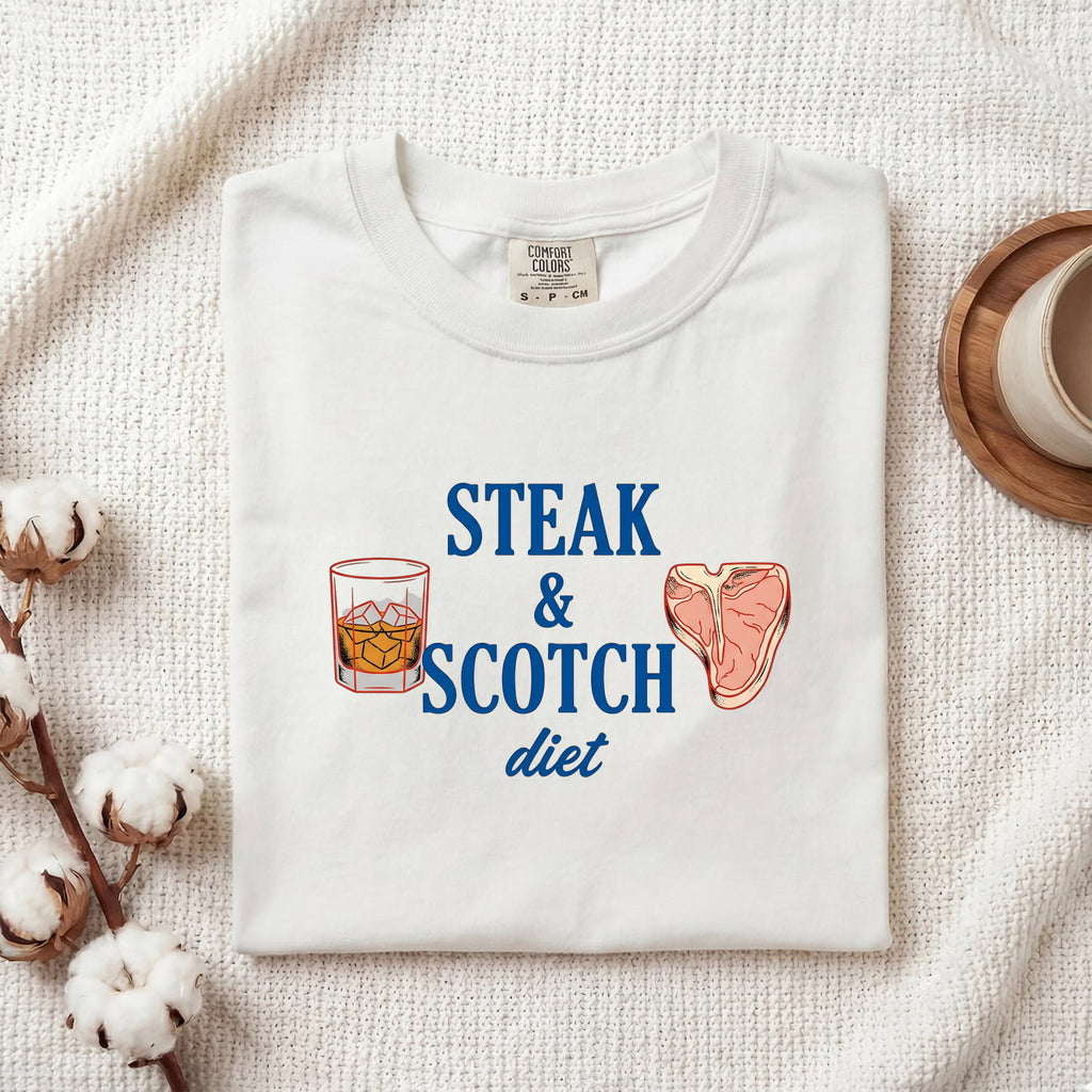 Steak and Scotch Shirt, Funny Foodie Tee, Whiskey Lover Tee