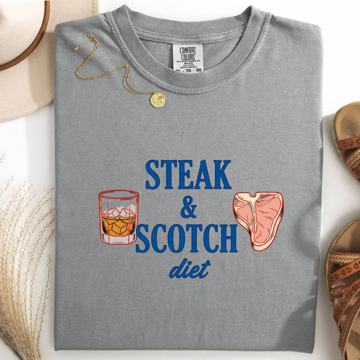 Steak and Scotch Shirt, Funny Foodie Tee, Whiskey Lover Tee