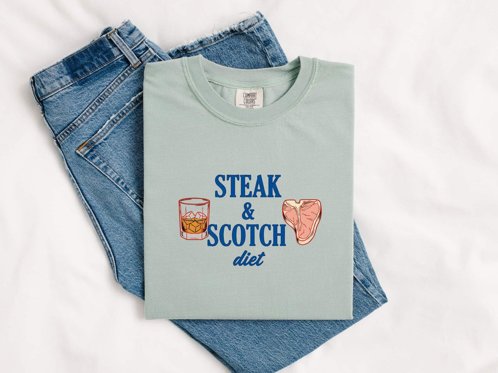 Steak and Scotch Shirt, Funny Foodie Tee, Whiskey Lover Tee