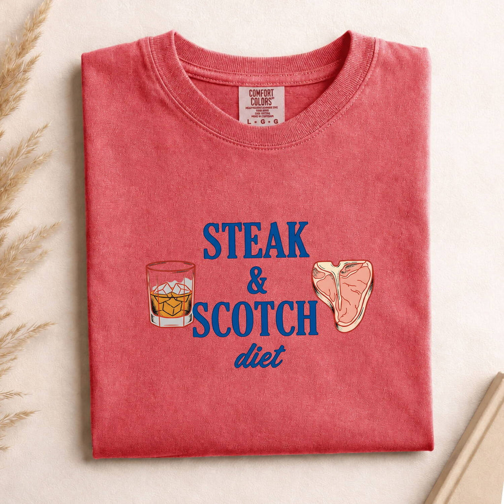 Steak and Scotch Shirt, Funny Foodie Tee, Whiskey Lover Tee