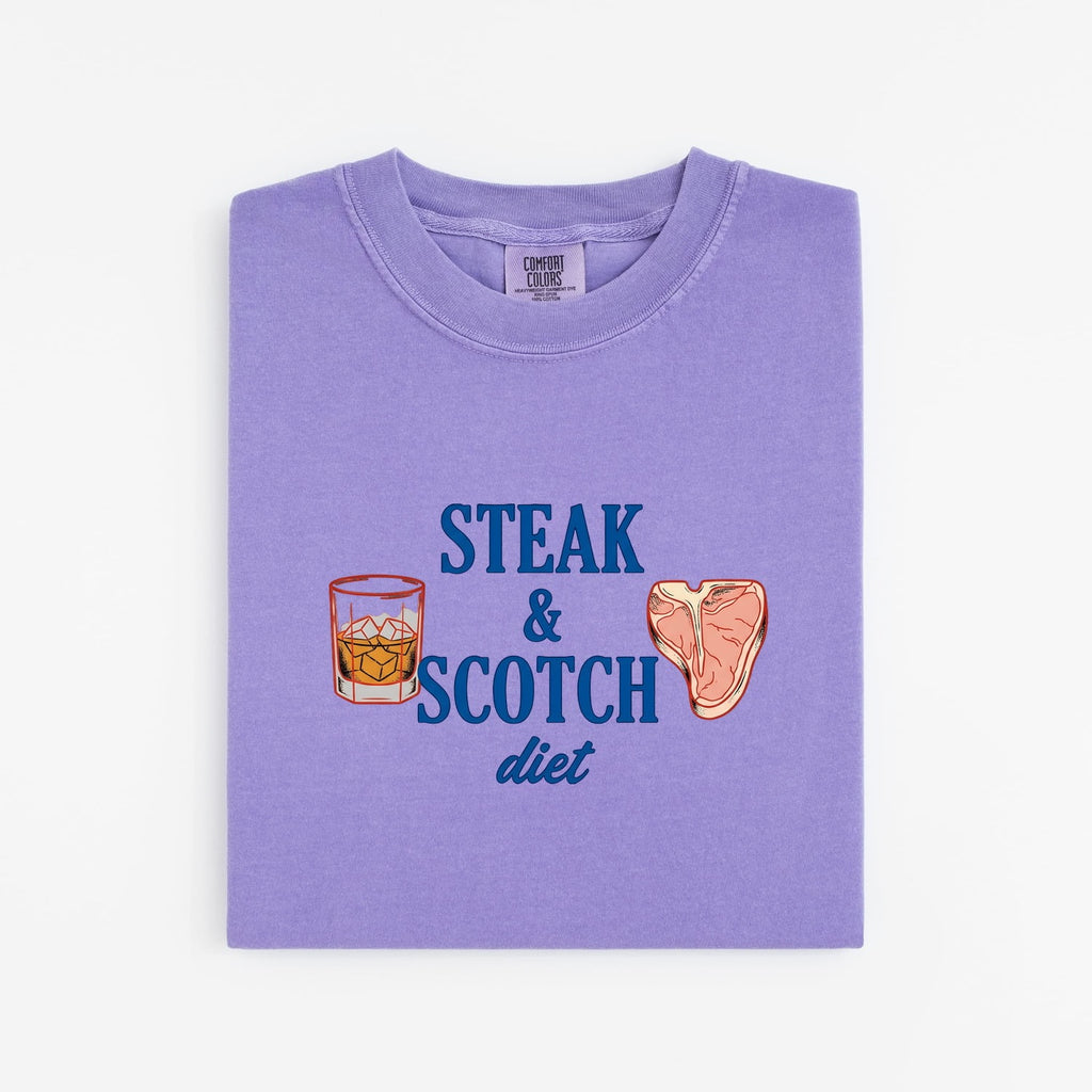 Steak and Scotch Shirt, Funny Foodie Tee, Whiskey Lover Tee