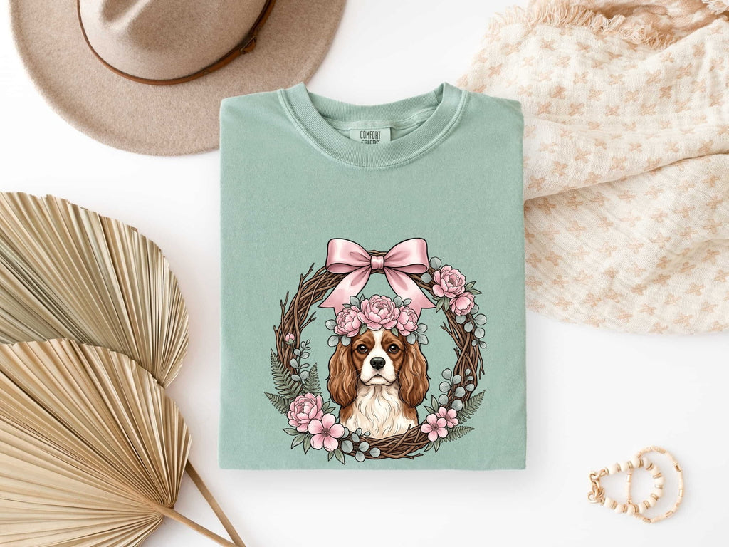 Cavalier King Charles Spaniel Shirt, Cavalier Mom Tee, Floral Dog Lover Gift