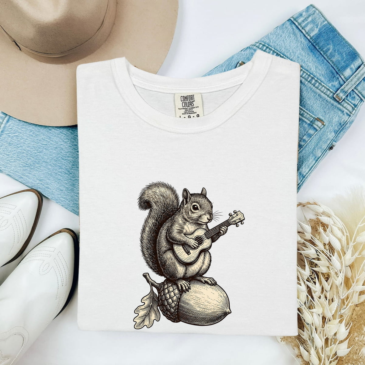 Squirrel Guitar Shirt, Funny Animal Tee, Music Lover Gift, Guitar Player Shirt
