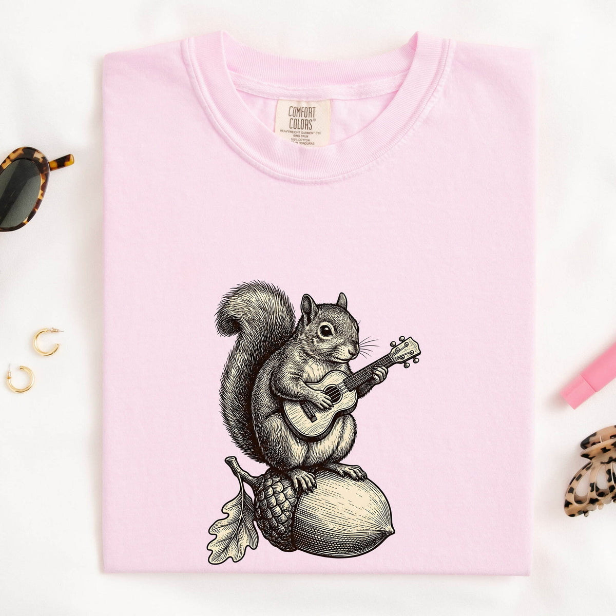 Squirrel Guitar Shirt, Funny Animal Tee, Music Lover Gift, Guitar Player Shirt