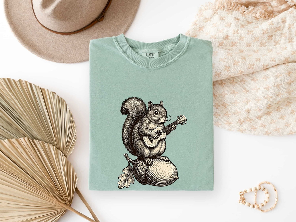 Squirrel Guitar Shirt, Funny Animal Tee, Music Lover Gift, Guitar Player Shirt