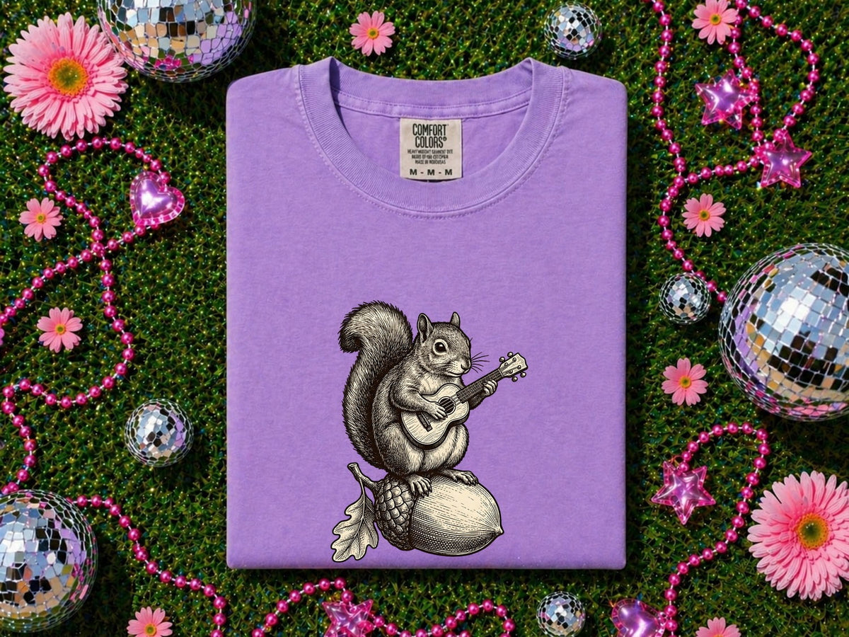 Squirrel Guitar Shirt, Funny Animal Tee, Music Lover Gift, Guitar Player Shirt