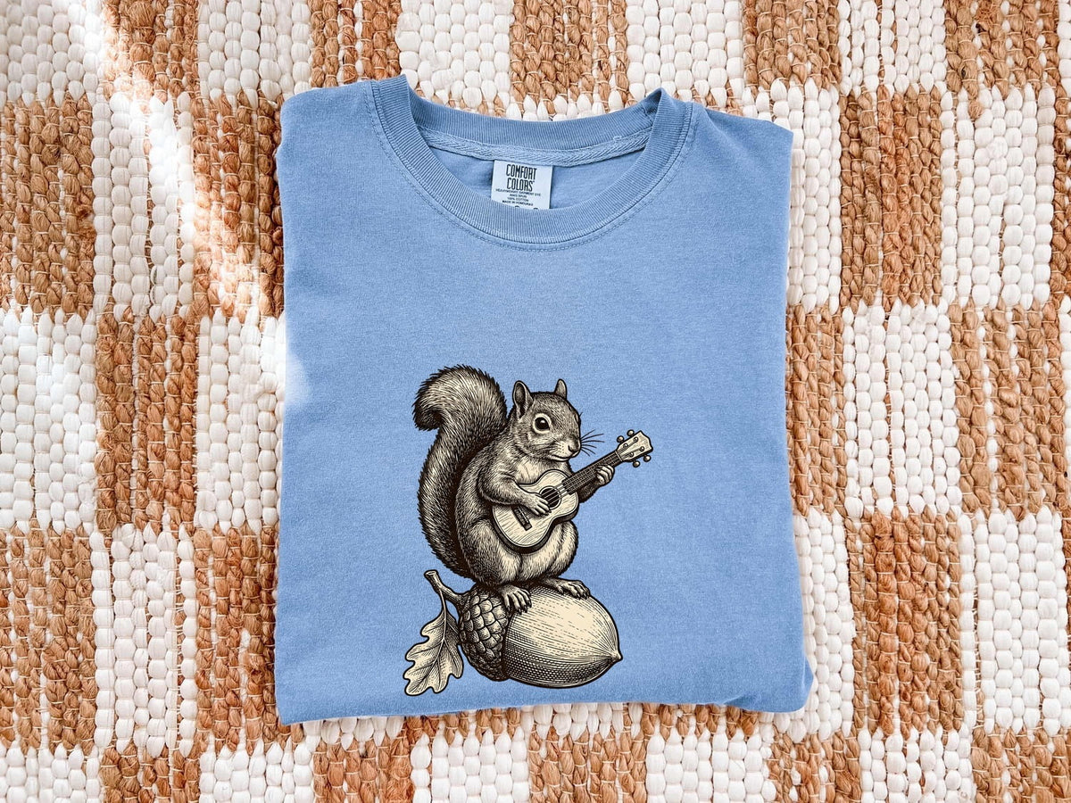 Squirrel Guitar Shirt, Funny Animal Tee, Music Lover Gift, Guitar Player Shirt