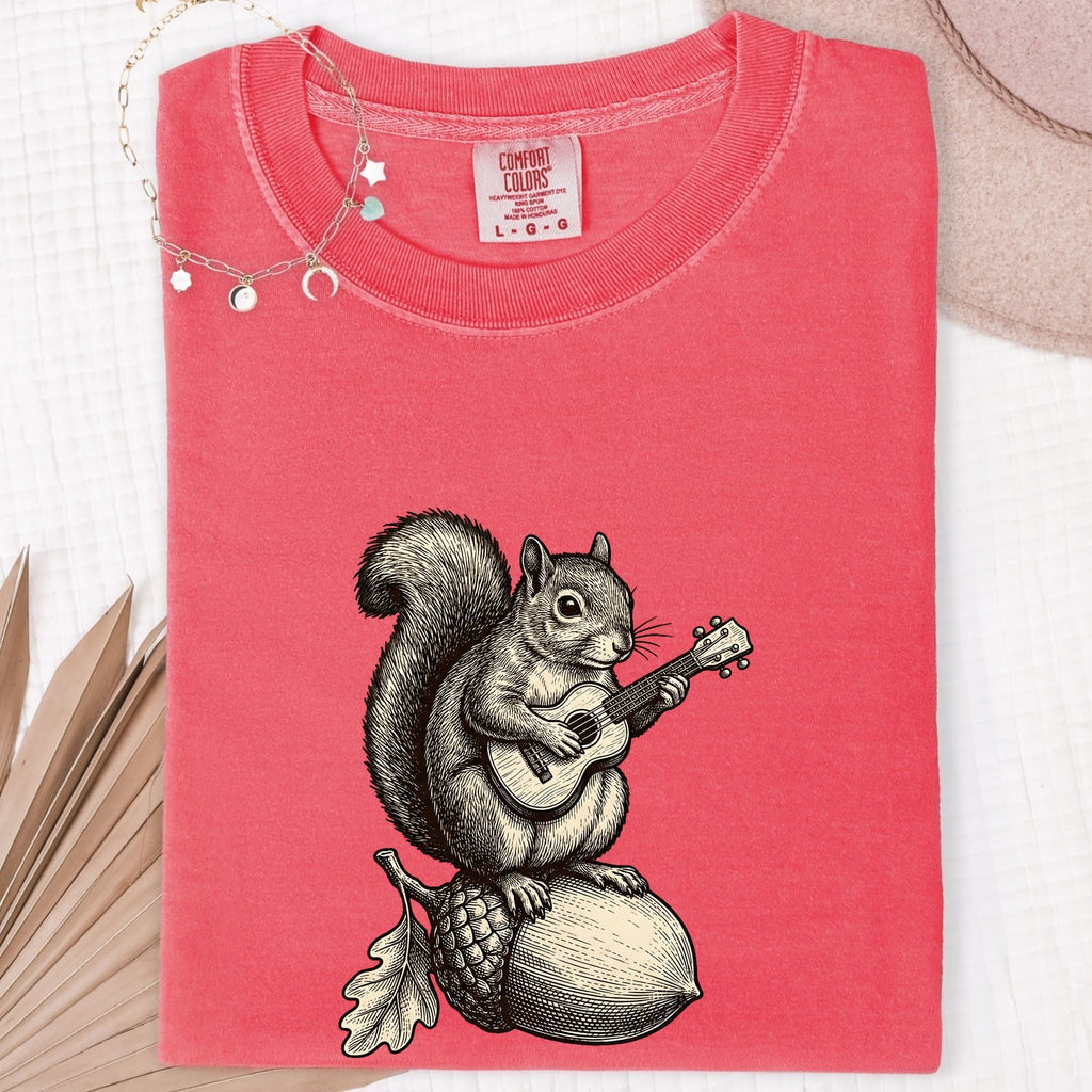 Squirrel Guitar Shirt, Funny Animal Tee, Music Lover Gift, Guitar Player Shirt