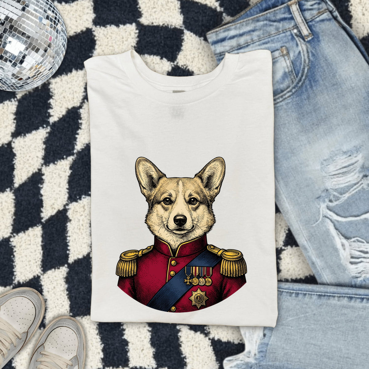 Royal Corgi Shirt, Funny Corgi Tee, Regal Dog Portrait, Corgi Mom Gift